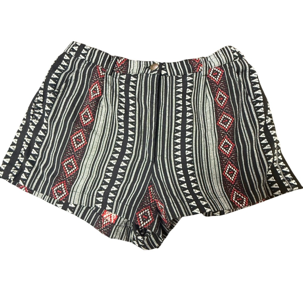 Angie Womens Shorts Size S Black Aztec Tribal Print Casual Summer